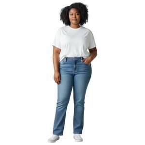 Torrid Women's Plus Size Slim Boot Classic Blue Denim Mid Rise Jeans. Sz 14 R